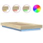 vidaXL Estructura cama con luces LED madera roble Sonoma 100x200 cm vidaXL Estructura cama con luces LED madera roble Sonoma 100x200 cm