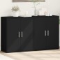 vidaXL Aparador de madera de ingeniería 2 uds negro 60x31x70 cm vidaXL Aparador de madera de ingeniería 2 uds negro 60x31x70 cm