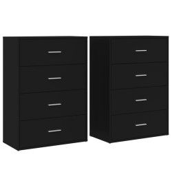 vidaXL Aparadores 2 unidades madera de ingeniería negro 60x31x84 cm