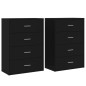 vidaXL Aparadores 2 unidades madera de ingeniería negro 60x31x84 cm vidaXL Aparadores 2 unidades madera de ingeniería negro 60x31x84 cm
