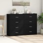 vidaXL Aparadores 2 unidades madera de ingeniería negro 60x31x84 cm vidaXL Aparadores 2 unidades madera de ingeniería negro 60x31x84 cm