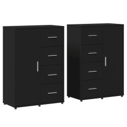 vidaXL Aparadores 2 unidades madera de ingeniería negro 60x31x84 cm