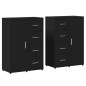 vidaXL Aparadores 2 unidades madera de ingeniería negro 60x31x84 cm vidaXL Aparadores 2 unidades madera de ingeniería negro 60x31x84 cm