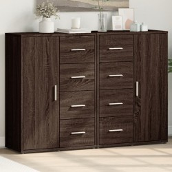 vidaXL Aparadores 2 uds madera de ingeniería marrón roble 60x31x84 cm