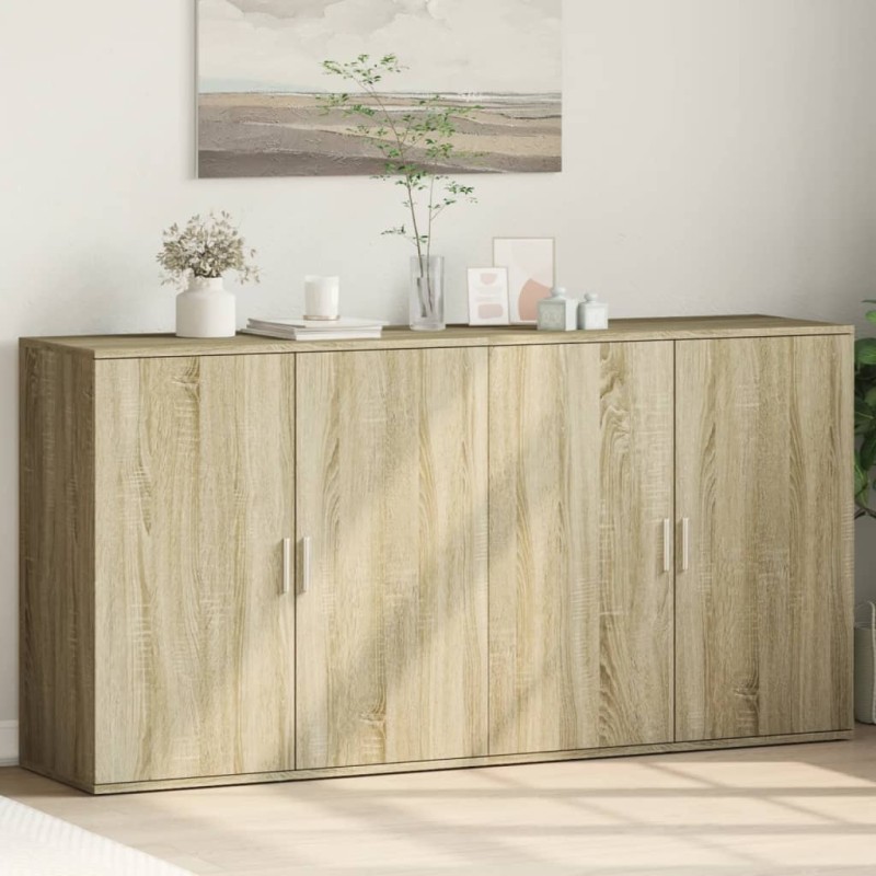 vidaXL Aparadores 2 uds madera de ingeniería roble Sonoma 79x38x80 cm vidaXL Aparadores 2 uds madera de ingeniería roble Sonoma 79x38x80 cm