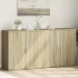 vidaXL Aparadores 2 uds madera de ingeniería roble Sonoma 79x38x80 cm vidaXL Aparadores 2 uds madera de ingeniería roble Sonoma 79x38x80 cm