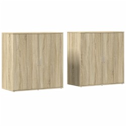 vidaXL Aparadores 2 uds madera de ingeniería roble Sonoma 79x38x80 cm