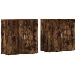 vidaXL Aparadores 2 uds madera de ingeniería roble ahumado 79x38x80 cm