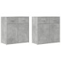vidaXL Aparadores 2 uds madera de ingeniería gris hormigón 79x38x80 cm