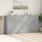 vidaXL Aparadores 2 uds madera de ingeniería gris hormigón 79x38x80 cm