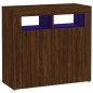 vidaXL Aparador con luces LED roble ahumado 80x35x75 cm vidaXL Aparador con luces LED roble ahumado 80x35x75 cm