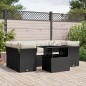 vidaXL Set de sofás de jardín 7 pzas con cojines ratán sintético negro vidaXL Set de sofás de jardín 7 pzas con cojines ratán sintético negro