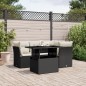 vidaXL Set de muebles de jardín 5 pzas y cojines ratán sintético negro vidaXL Set de muebles de jardín 5 pzas y cojines ratán sintético negro