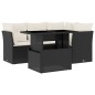 vidaXL Set de muebles de jardín 5 pzas y cojines ratán sintético negro vidaXL Set de muebles de jardín 5 pzas y cojines ratán sintético negro
