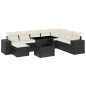 vidaXL Set de sofás de jardín 8 piezas y cojines ratán sintético negro vidaXL Set de sofás de jardín 8 piezas y cojines ratán sintético negro