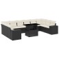 vidaXL Set de sofás de jardín 11 pzas y cojines ratán sintético negro