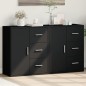 vidaXL Aparador de madera de ingeniería 2 uds negro 60x31x70 cm vidaXL Aparador de madera de ingeniería 2 uds negro 60x31x70 cm