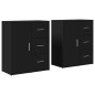 vidaXL Aparador de madera de ingeniería 2 uds negro 60x31x70 cm vidaXL Aparador de madera de ingeniería 2 uds negro 60x31x70 cm