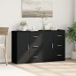 vidaXL Aparador de madera de ingeniería 2 uds negro 60x31x70 cm vidaXL Aparador de madera de ingeniería 2 uds negro 60x31x70 cm