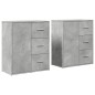 vidaXL Aparador de madera ingeniería 2 uds gris hormigón 60x31x70 cm vidaXL Aparador de madera ingeniería 2 uds gris hormigón 60x31x70 cm