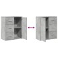 vidaXL Aparador de madera ingeniería 2 uds gris hormigón 60x31x70 cm vidaXL Aparador de madera ingeniería 2 uds gris hormigón 60x31x70 cm
