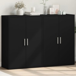 vidaXL Aparadores 2 unidades madera de ingeniería negro 60x31x84 cm