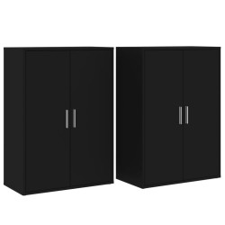vidaXL Aparadores 2 unidades madera de ingeniería negro 60x31x84 cm