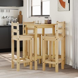 vidaXL Set de bar 5 piezas madera maciza de pino