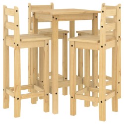 vidaXL Set de bar 5 piezas madera maciza de pino