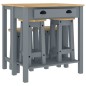 vidaXL Set de bar 5 piezas madera maciza de pino gris vidaXL Set de bar 5 piezas madera maciza de pino gris