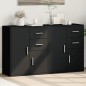 vidaXL Aparador de madera de ingeniería 2 uds negro 60x31x70 cm vidaXL Aparador de madera de ingeniería 2 uds negro 60x31x70 cm