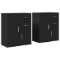 vidaXL Aparador de madera de ingeniería 2 uds negro 60x31x70 cm vidaXL Aparador de madera de ingeniería 2 uds negro 60x31x70 cm