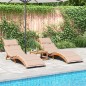 vidaXL Tumbonas con cojines 2 uds madera maciza de acacia beige vidaXL Tumbonas con cojines 2 uds madera maciza de acacia beige