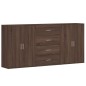 vidaXL Aparadores 3 uds madera de ingeniería marrón roble 60x31x84 cm