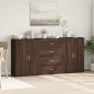 vidaXL Aparadores 3 uds madera de ingeniería marrón roble 60x31x84 cm