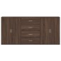 vidaXL Aparadores 3 uds madera de ingeniería marrón roble 60x31x84 cm