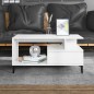 vidaXL Mesa de centro madera contrachapada blanco brillo 90x49x45 cm vidaXL Mesa de centro madera contrachapada blanco brillo 90x49x45 cm