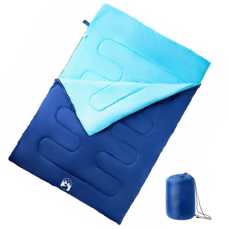 vidaXL Saco de dormir doble y almohadas camping adultos 3-4 estaciones