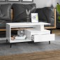 vidaXL Mesa de centro madera contrachapada blanco brillo 90x49x45 cm vidaXL Mesa de centro madera contrachapada blanco brillo 90x49x45 cm