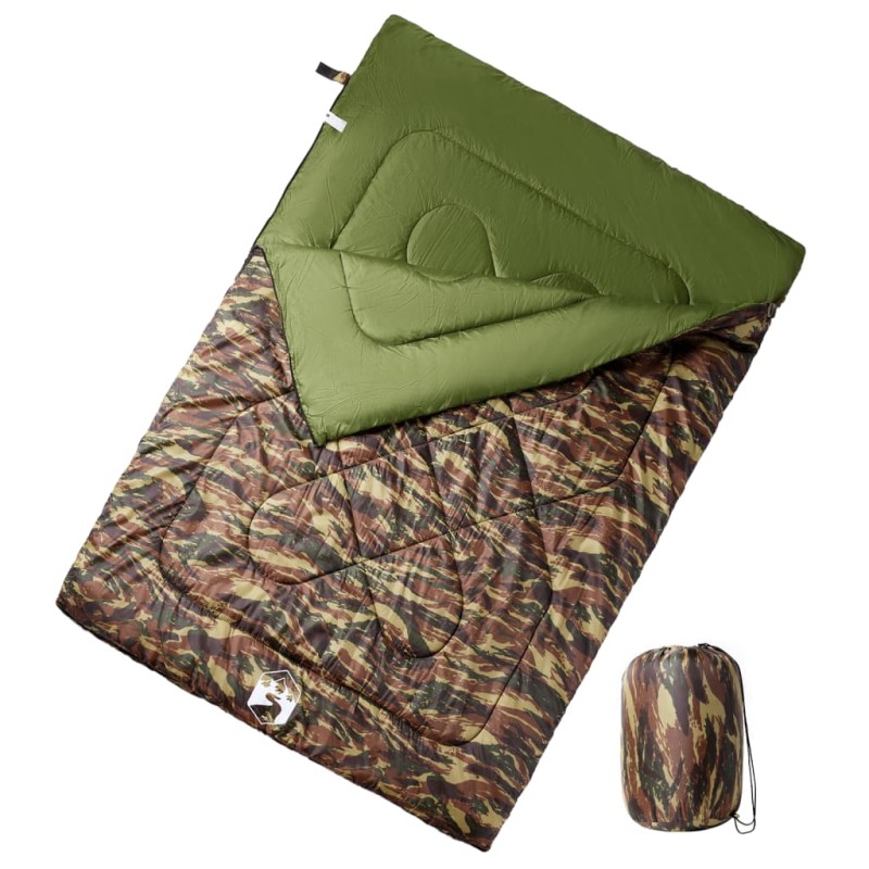 vidaXL Saco de dormir doble y almohadas camping adultos 3-4 estaciones vidaXL Saco de dormir doble y almohadas camping adultos 3-4 estaciones