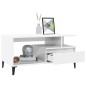vidaXL Mesa de centro madera contrachapada blanco brillo 90x49x45 cm vidaXL Mesa de centro madera contrachapada blanco brillo 90x49x45 cm