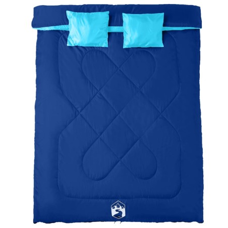 vidaXL Saco de dormir doble y almohadas camping adultos 3-4 estaciones