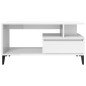 vidaXL Mesa de centro madera contrachapada blanco brillo 90x49x45 cm vidaXL Mesa de centro madera contrachapada blanco brillo 90x49x45 cm