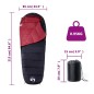 vidaXL Saco de dormir tipo momia de camping para adultos 3 estaciones vidaXL Saco de dormir tipo momia de camping para adultos 3 estaciones