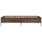 vidaXL Estructura cama madera ingeniería metal roble marrón 90x200 cm