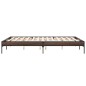 vidaXL Estructura cama madera ingeniería metal marrón roble 160x200 cm