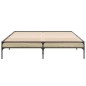 vidaXL Estructura cama madera ingeniería metal roble Sonoma 150x200 cm vidaXL Estructura cama madera ingeniería metal roble Sonoma 150x200 cm