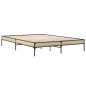 vidaXL Estructura cama madera ingeniería metal roble Sonoma 150x200 cm vidaXL Estructura cama madera ingeniería metal roble Sonoma 150x200 cm