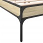 vidaXL Estructura cama madera ingeniería metal roble Sonoma 150x200 cm vidaXL Estructura cama madera ingeniería metal roble Sonoma 150x200 cm