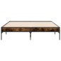 vidaXL Estructura cama madera ingeniería metal roble ahumado 140x190cm vidaXL Estructura cama madera ingeniería metal roble ahumado 140x190cm